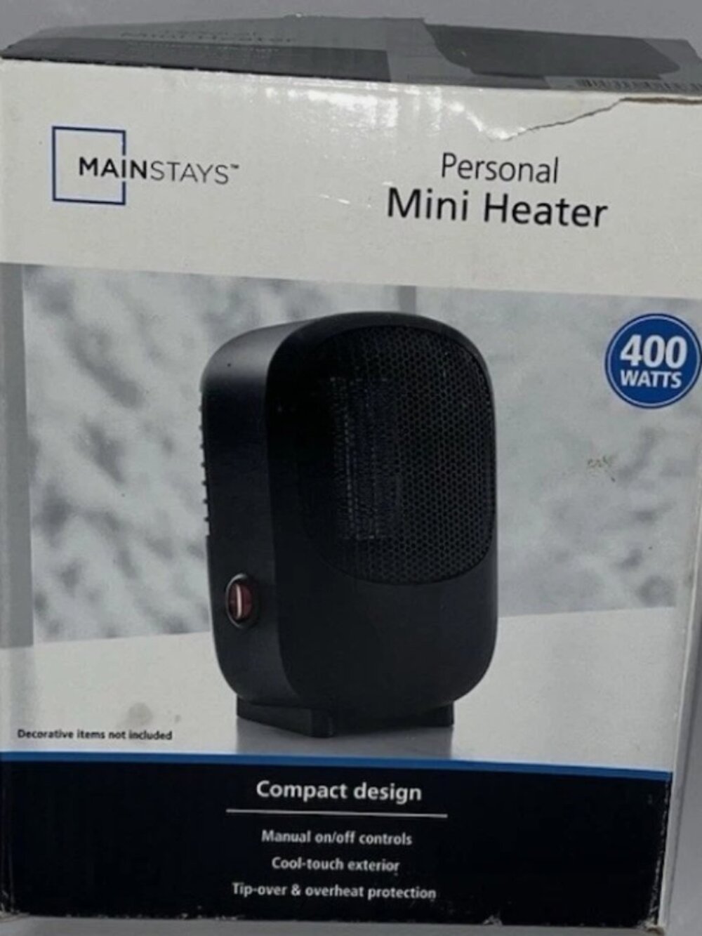 MAINSTAYS PERSONAL HEATER 400 WATTS NO BOX
